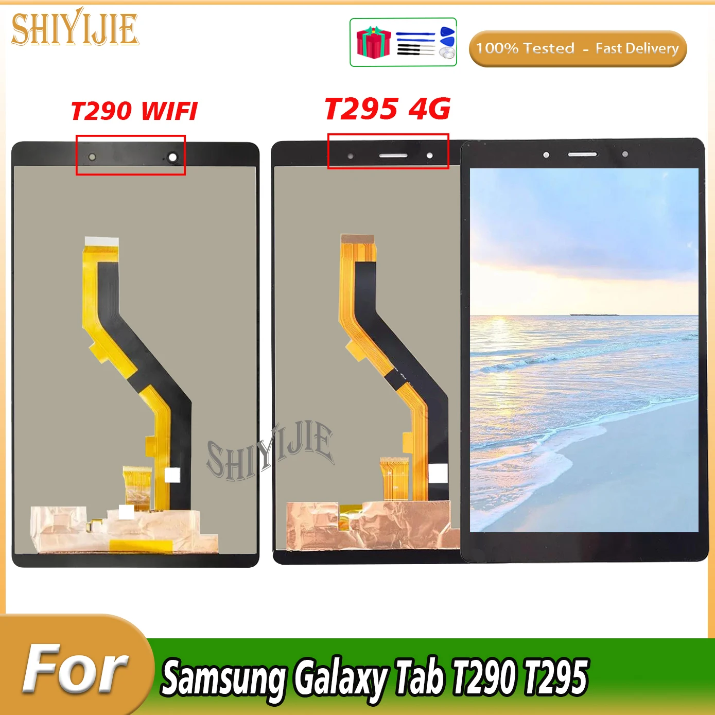 

ЖК-дисплей 8 дюймов для Samsung Tab A 8,0 дюйма, 2019 дюйма, для женской модели T290, T295, сенсорный экран, дигитайзер, стеклянная панель в сборе, дигитайзер