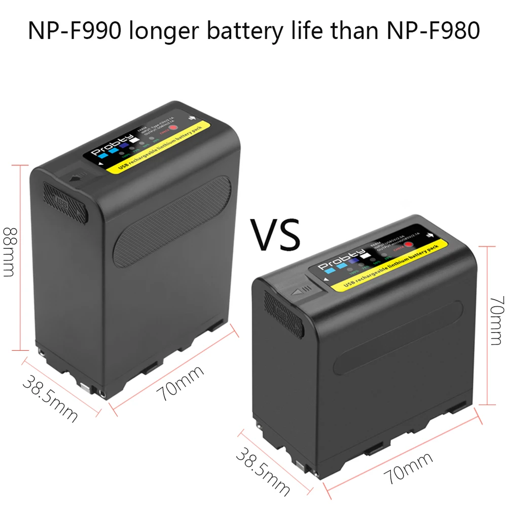 12000mAh NP-F990 NP-F970 F960 Декодирующая батарея для видеокамеры Sony HXR-MC1500C NEX-EA50 HVR-Z7C NX3 5 светодиодного видеосвета вкл.