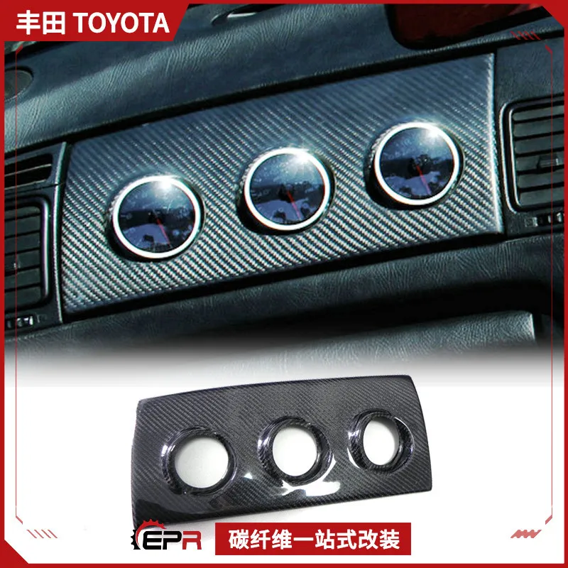 Фото Подходит для Toyota Supra MK4 Bull Demon King JZA8 0, сиденье для приборов с тремя отверстиями из углеродного волокна, совместный пилот, оснащен правым №1
