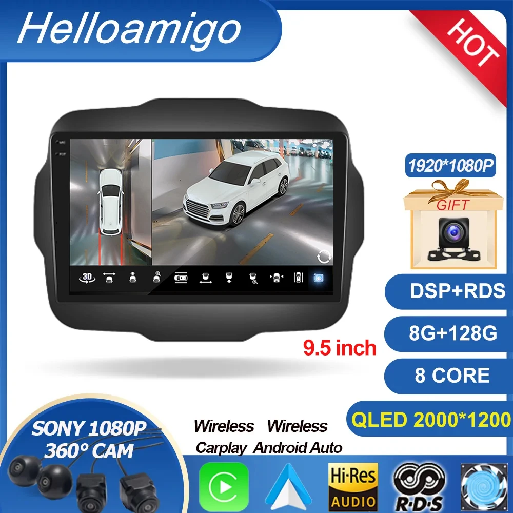 

for Jeep Renegade 2016-2020 Carplay Android Auto 4G Autoradio Multimedia Speler 2din Head Unit Dsp hifi Stereo Receiver