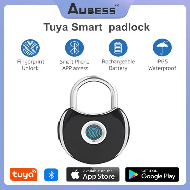 

Tuya Smart Home Vingerafdruk Sloten Bluetooth Biometrische Elektronische Lock Hangslot Waterdichte Usb Oplaadbare Beveiliging