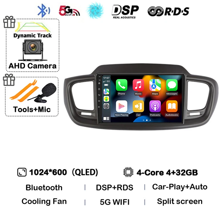 

Android 15 WIFI + 4G Автомобильный радиоприемник для Kia Sorento 3 2015 2016 2017 2018 Carplay Авто GPS Мультимедийный плеер Стерео 360 Камера Аудио BT