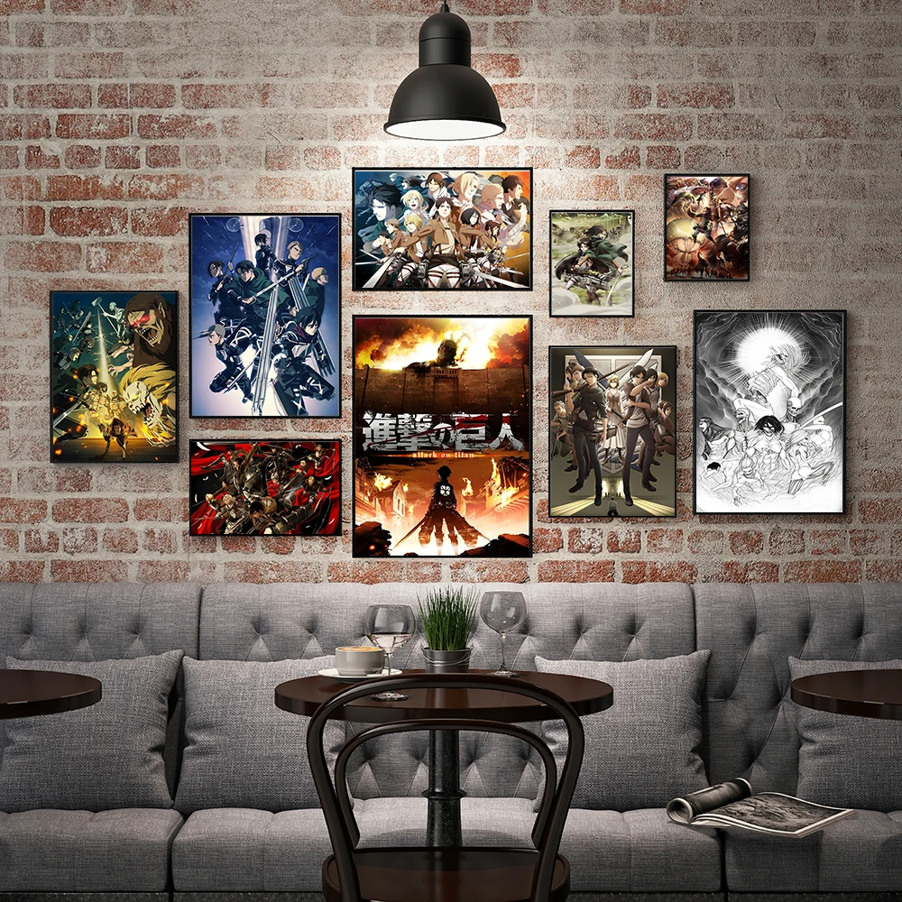 

Attack on Titan Anime Canvas Poster Eren Mikasa Home Wall Art Painting Prints Pictures Bedroom Living Room Decoration Mural Gift