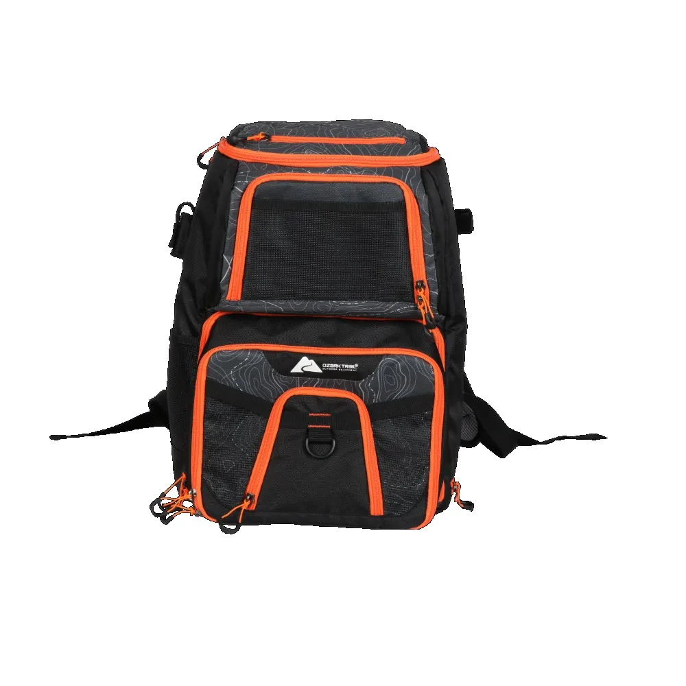 

Ozark Trail Elite Fishing Tackle Backpack with Bait Cooler, Black