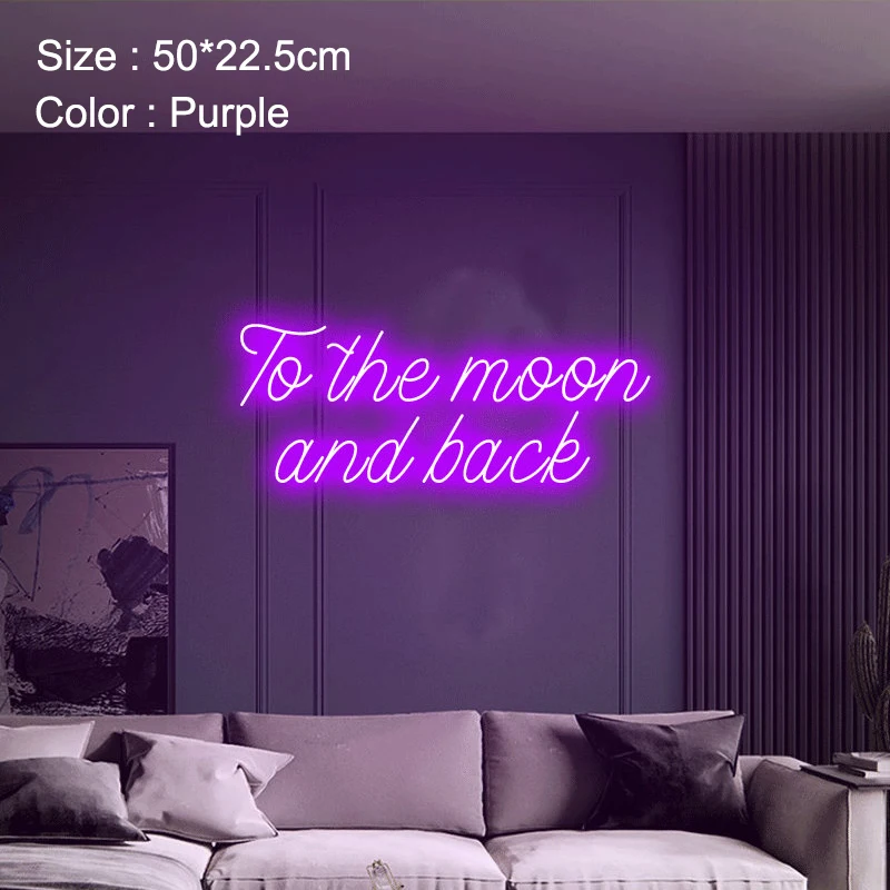 Скидка Неоновая светодиодсветодиодный световая вывеска в виде Луны и сзади, свадебное украшение, День Святого Валентина, вечеринка, свадебный душ,...