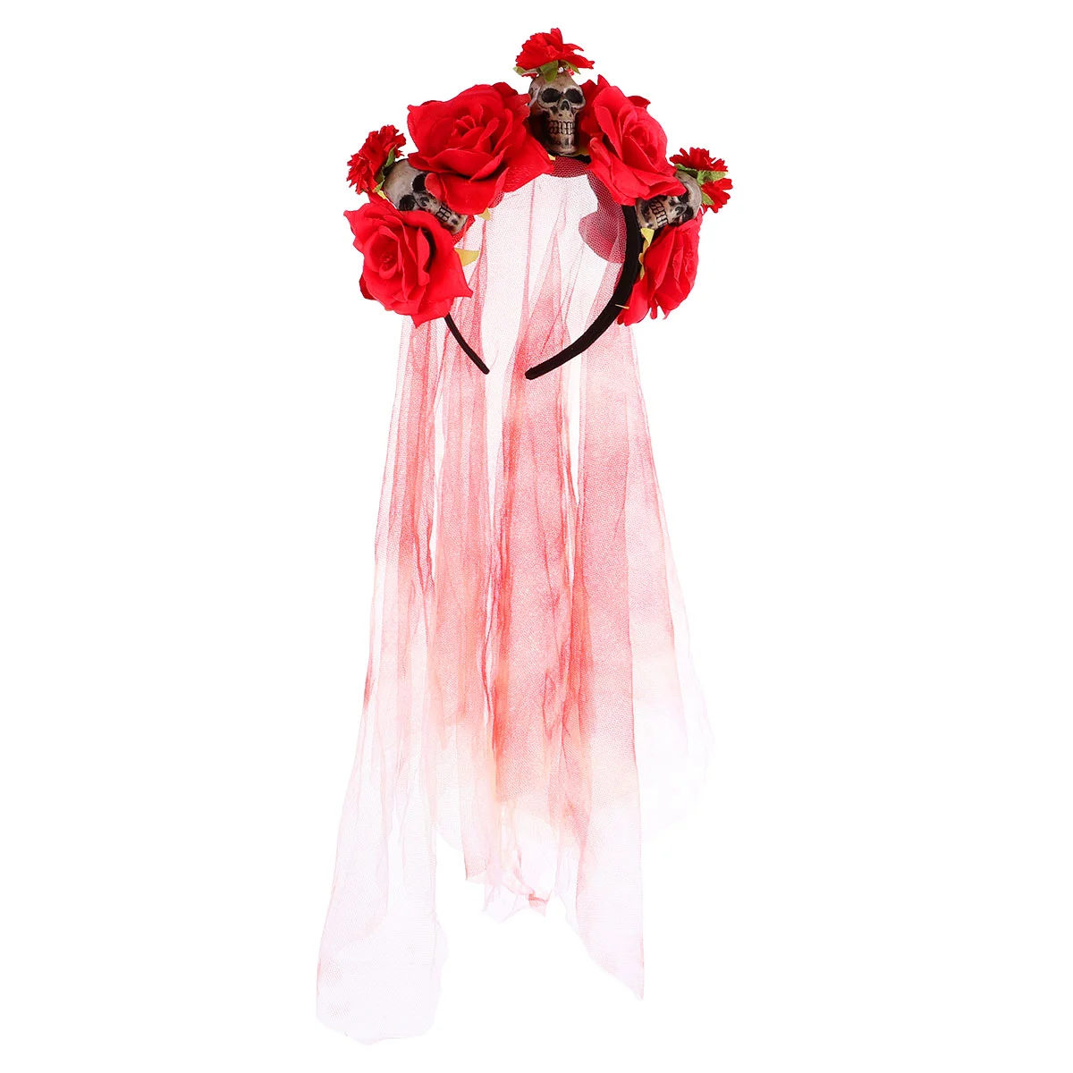 

Halloween Artificial Rose Flower Head Buckle Hair Prom Headpiece Party Clasp Decor Hairband Supplies Women Headdress Hoop