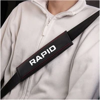 for skoda rapid 1pc cowhide car interior seat belt protector cover for car auto accessories