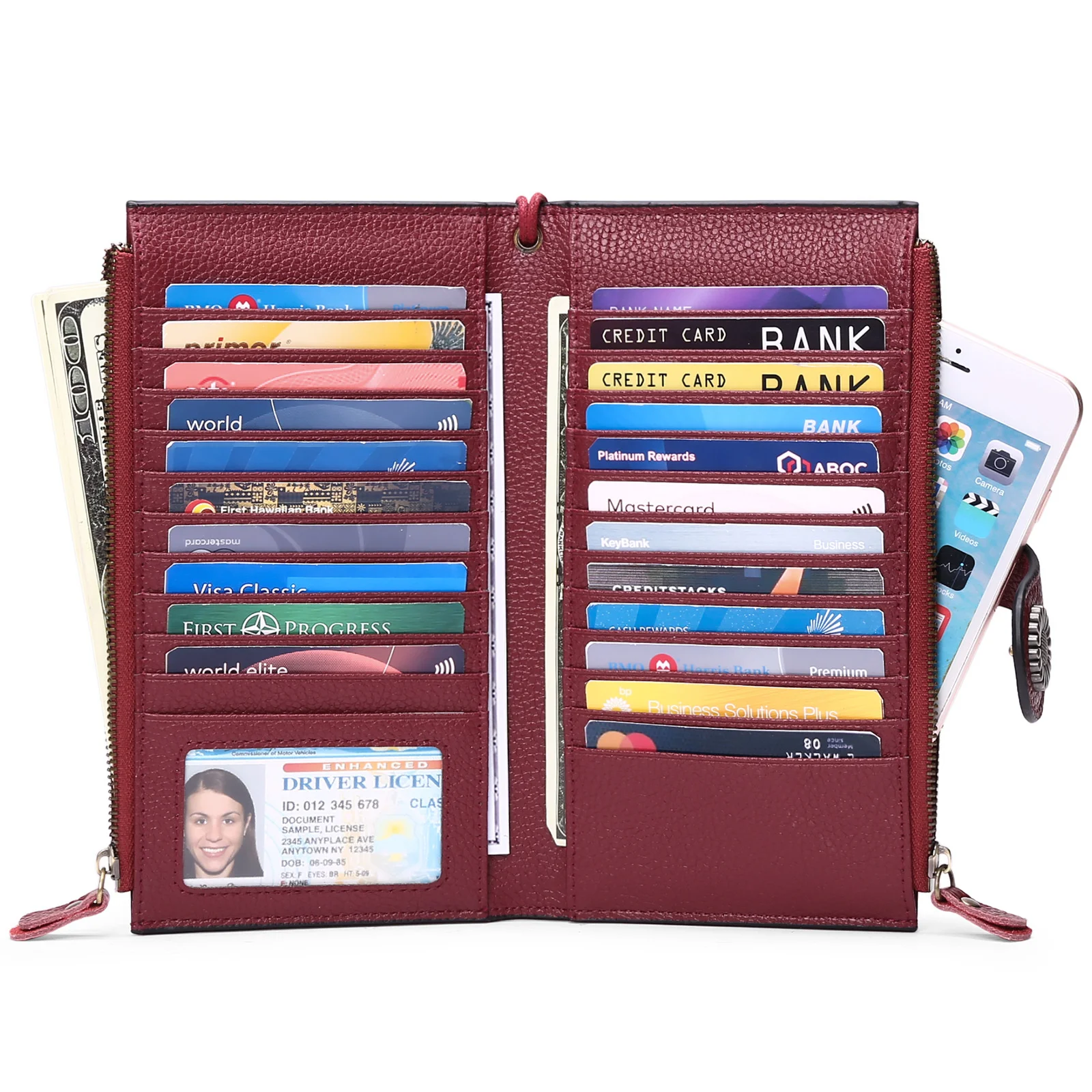 

Новая реальная сумка для пикапа Женская Большая вместительная сумка на молнии с отделениями для карт Многофункциональный длинный кошелек