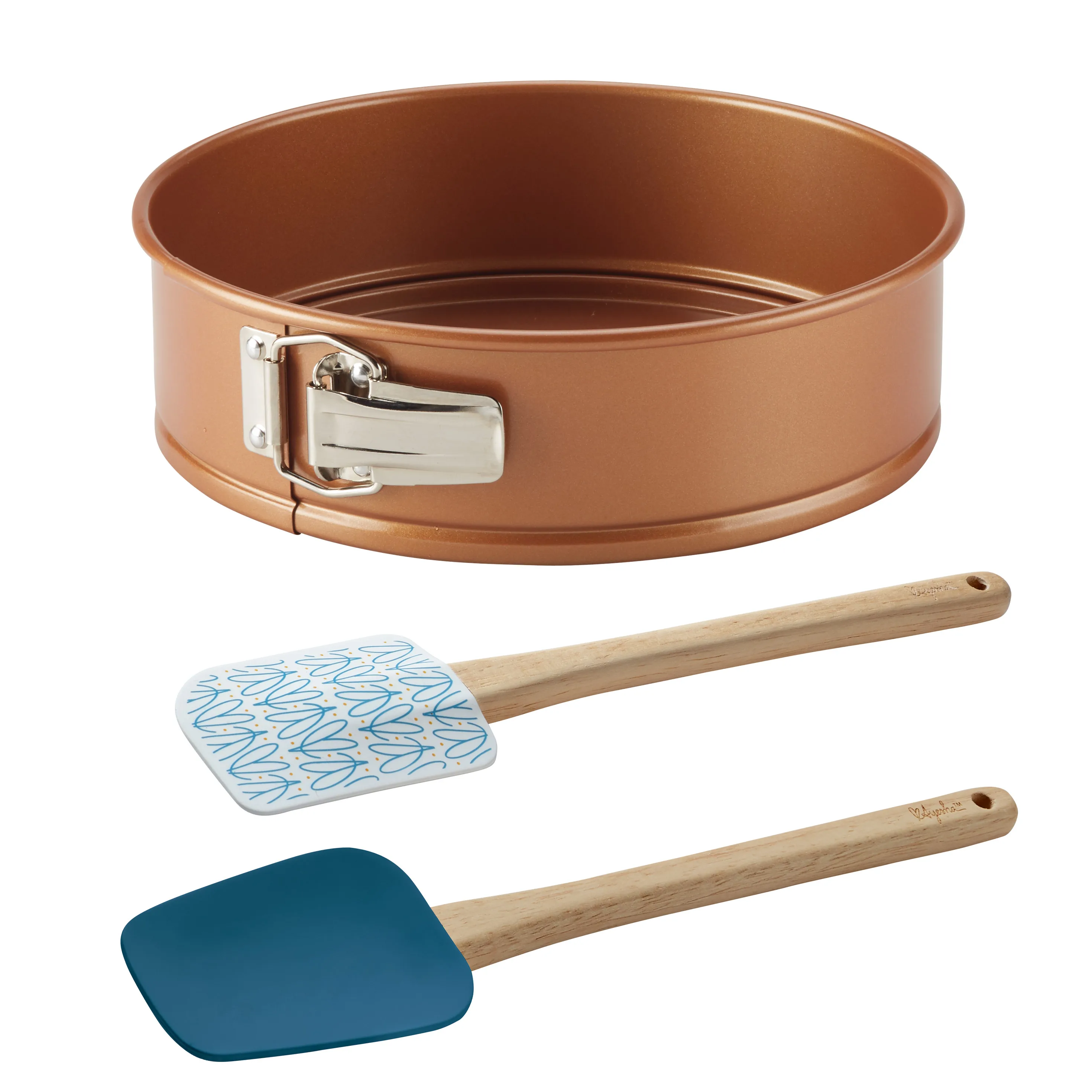 

Ayesha Bakeware 9.5-Inch Springform Pan and Spatula Set, 3-Piece, Mixed Colors