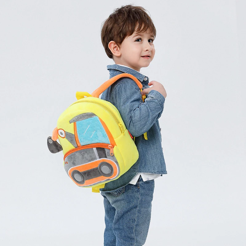 

Cute Children School Bags Plush 3D Cartoon Trucks Cars Kids Backpack Mini Small Backpack Kindergarten Boys Girls Schoolbags