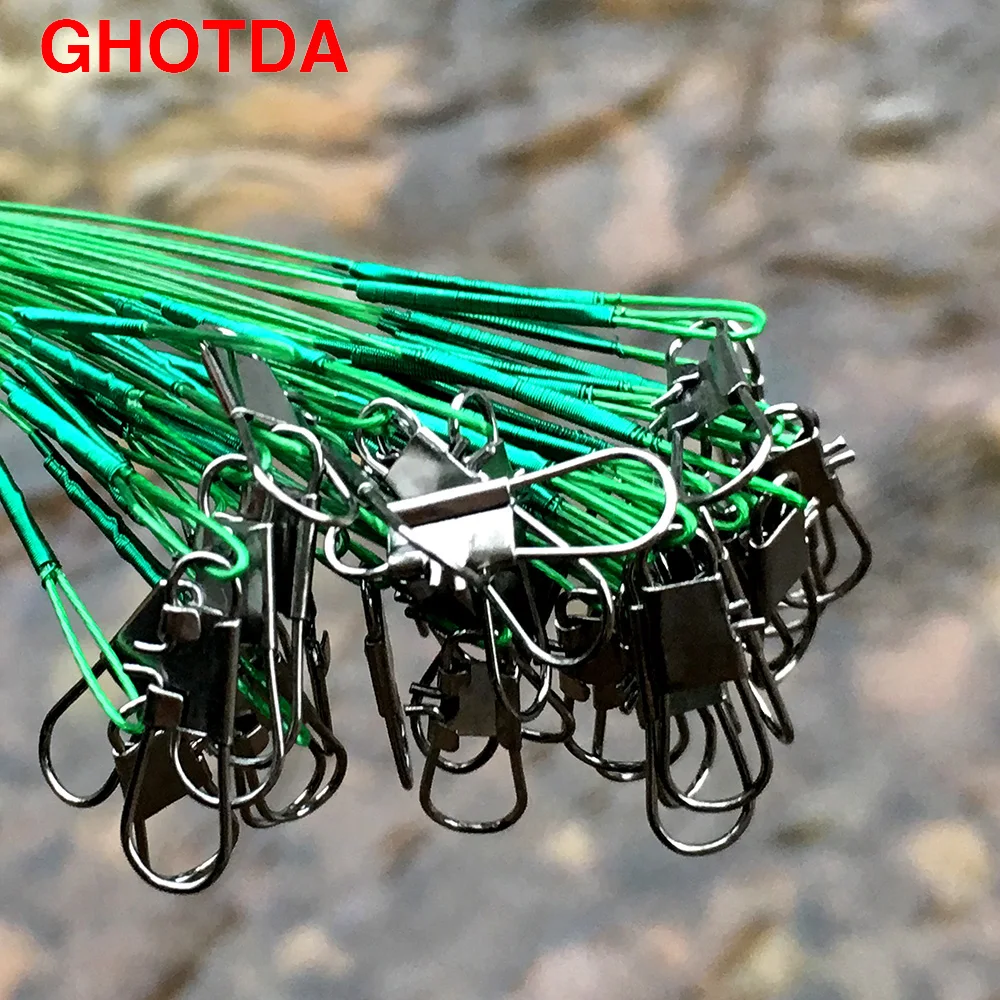 

60PCS Swivel Solid Rings Anti Bite Steel Fishing Line 15CM-25CM Test Max Capacity:13kg Fishing Accessory