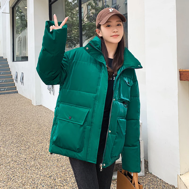 2022 New Puffer Winter Down Loose Jacket Women Thick Coat Woman Shining Quicksand Parkas Warm Female Cotton Padded Clothes