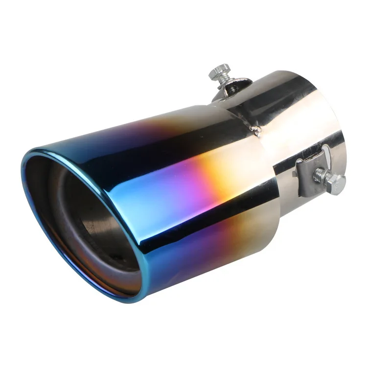 Universal Car Muffler Exhaust Tip Stainless Steel Round Pipe Chrome Tail Accessories Silver |