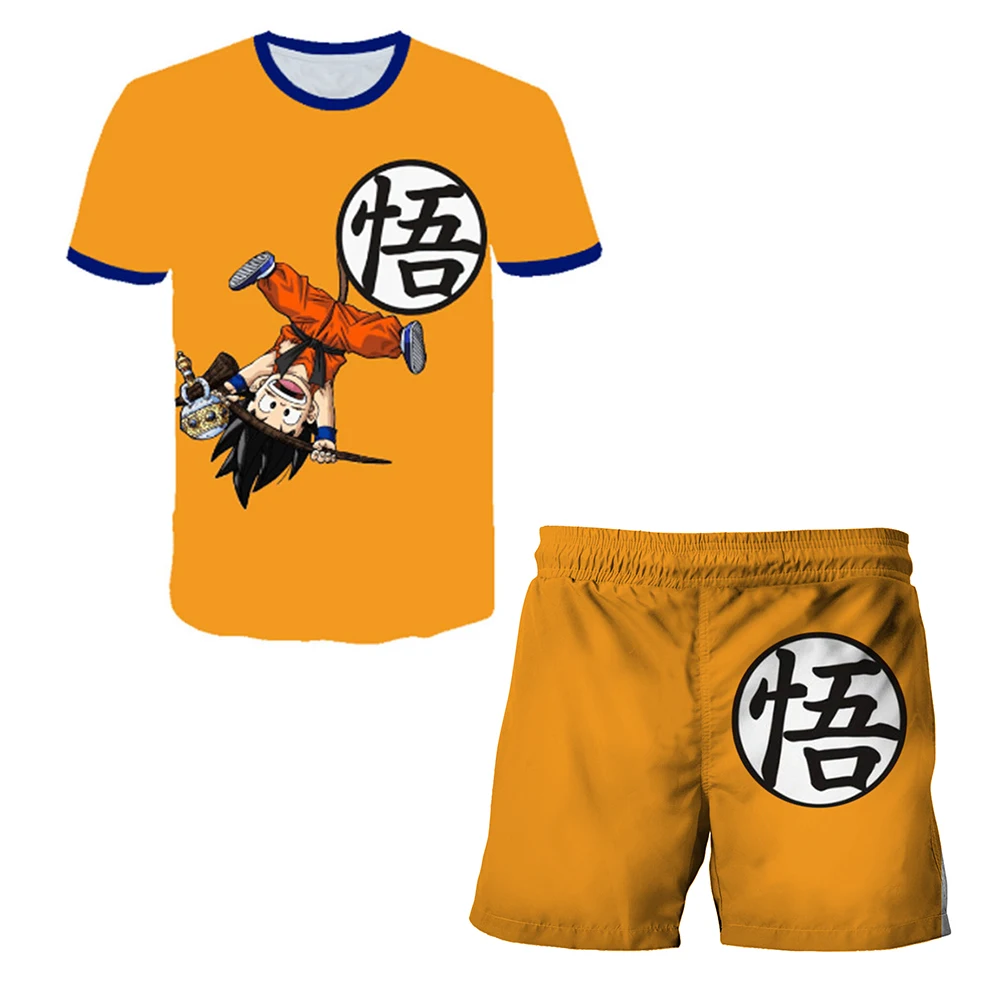 

Summer Children Clothing Sets Dragon Ball T-shirt Shorts Suits Kids Boys T-shirts 3-14T Baby Boys Clothes Tops Tee Goku T Shirts