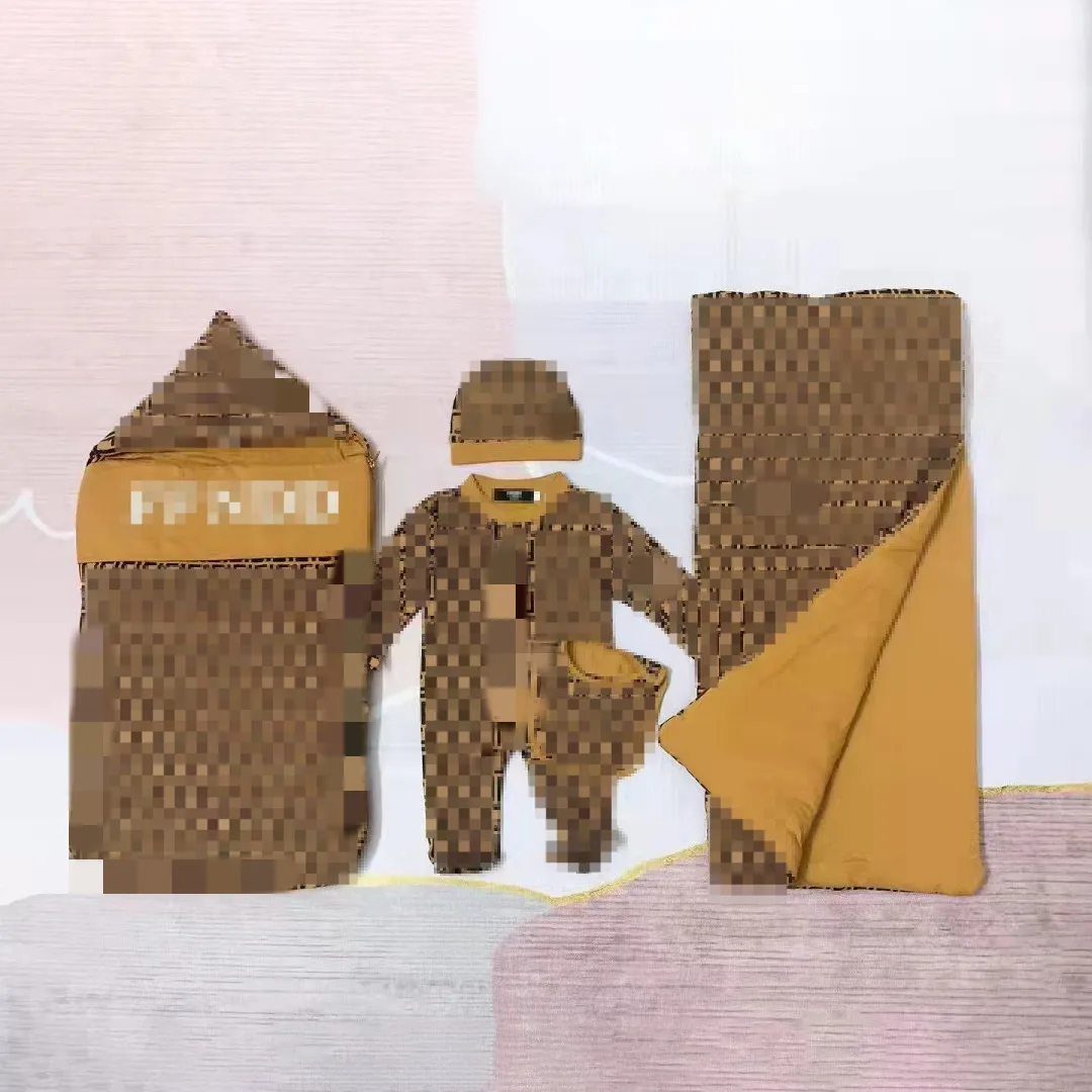 

Baby Sleeping Bag for Newborn Clothes 5PCS Suit Luxury Gift Pure Cotton Set Quilt Blankets Romper Jumpsuit Infant Bib Boys Girls