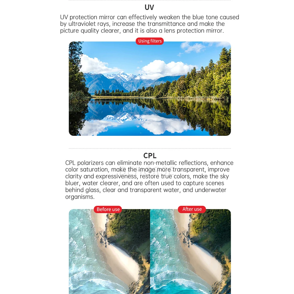 Высококачественные алюминиевые фильтры для объективов DJI O4 Air Unit Pro Avata 2 UV CPL ND8 ND16