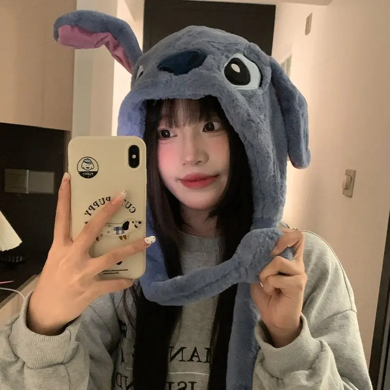 Disney Stitch Angel персонализированная мультяшная кавайная бархатная утолщенная шапка