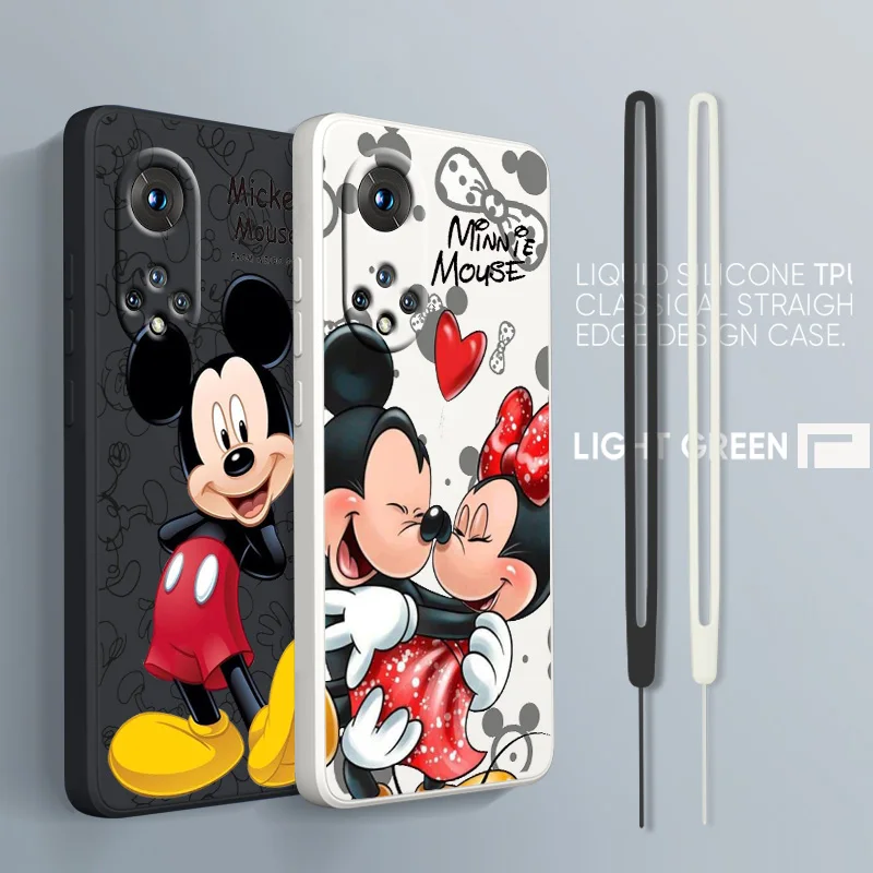 

Cool Mickey Minnie Disney For Honor X7 X8 60 50 30 20 X20 10X Pro Plus Lite Liquid Rope Candy Cover Phone Case