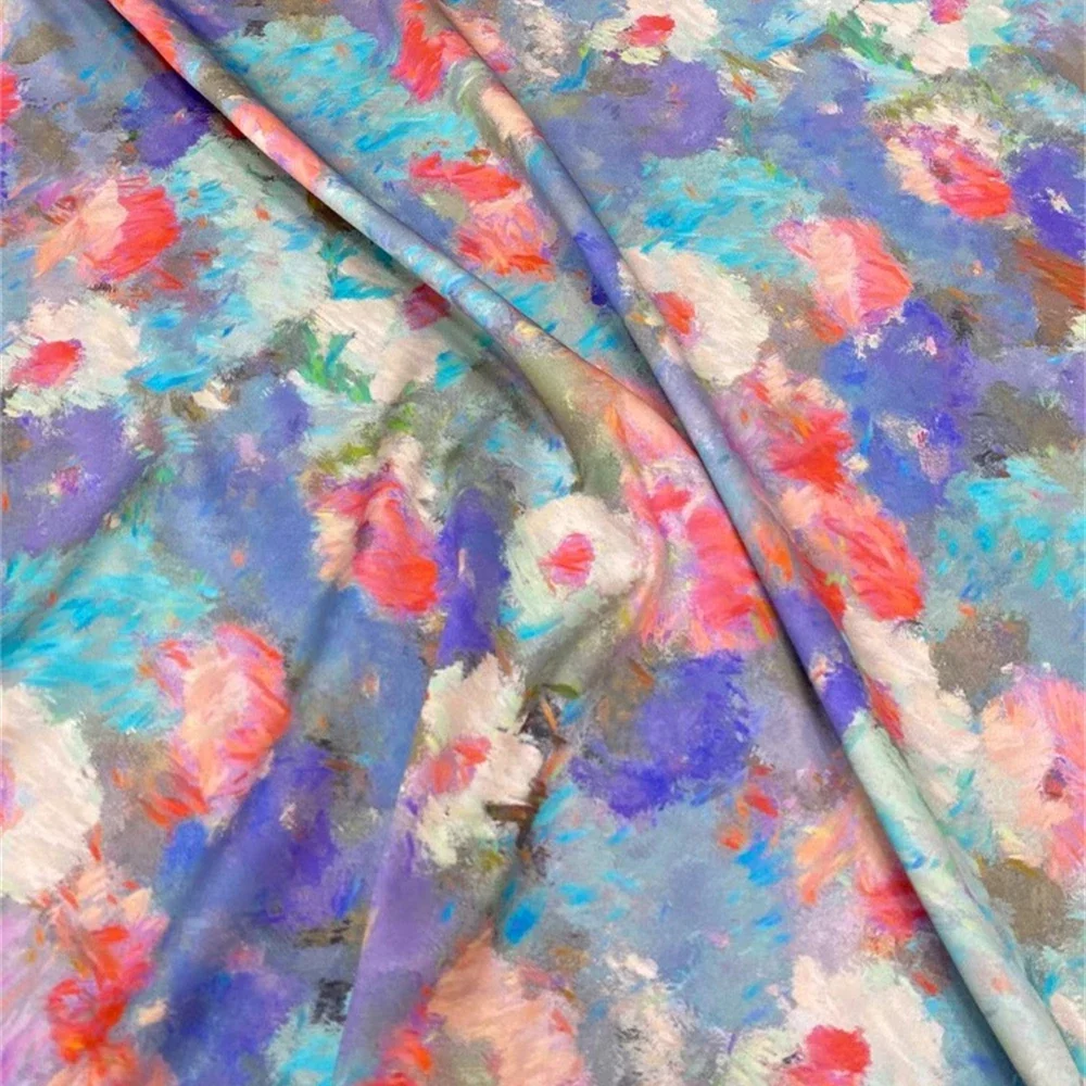 Дизайнерская брендовая шелковая ткань модное платье Пикассо с рисунком маслом