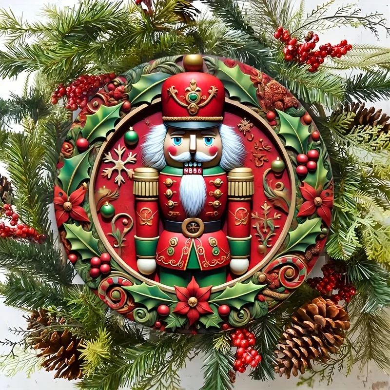 Праздничный металлический знак-8x8 дюймов круглый водонепроницаемый и устойчивый