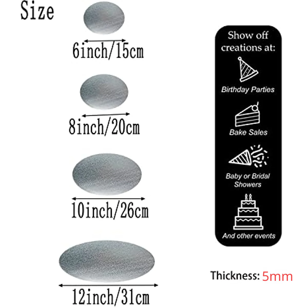 Круглые доски для торта со скребком серебряная фольга круглые круги картон