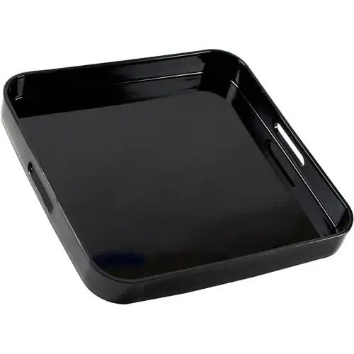 

Lacquer Square Serving Tray, Black Fast Shipping