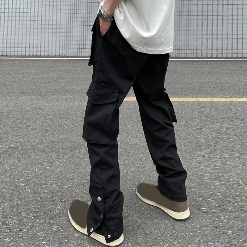 

Y2K Black Streetwear Casual Techwear Korean Cargo Pants Men Overalls Low Waist Joggers Trousers Alt Baggy Sweatpants Clothes