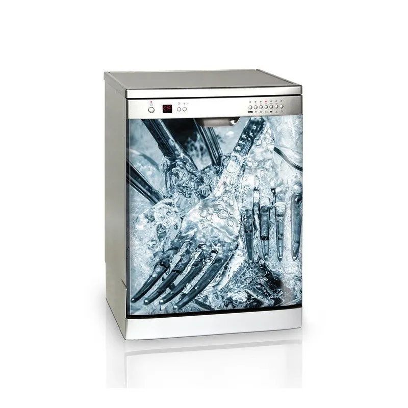 

3D Clean Forks Dishwasher Refrigerator Freeze Sticker Kid's Art Fridge Door Cover Wallpaper Kitchen accessory