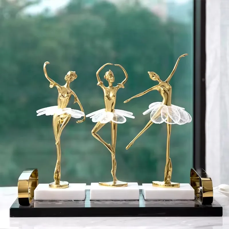 Подарочный сувенир медные балетки для девочек украшение дома с мраморной
