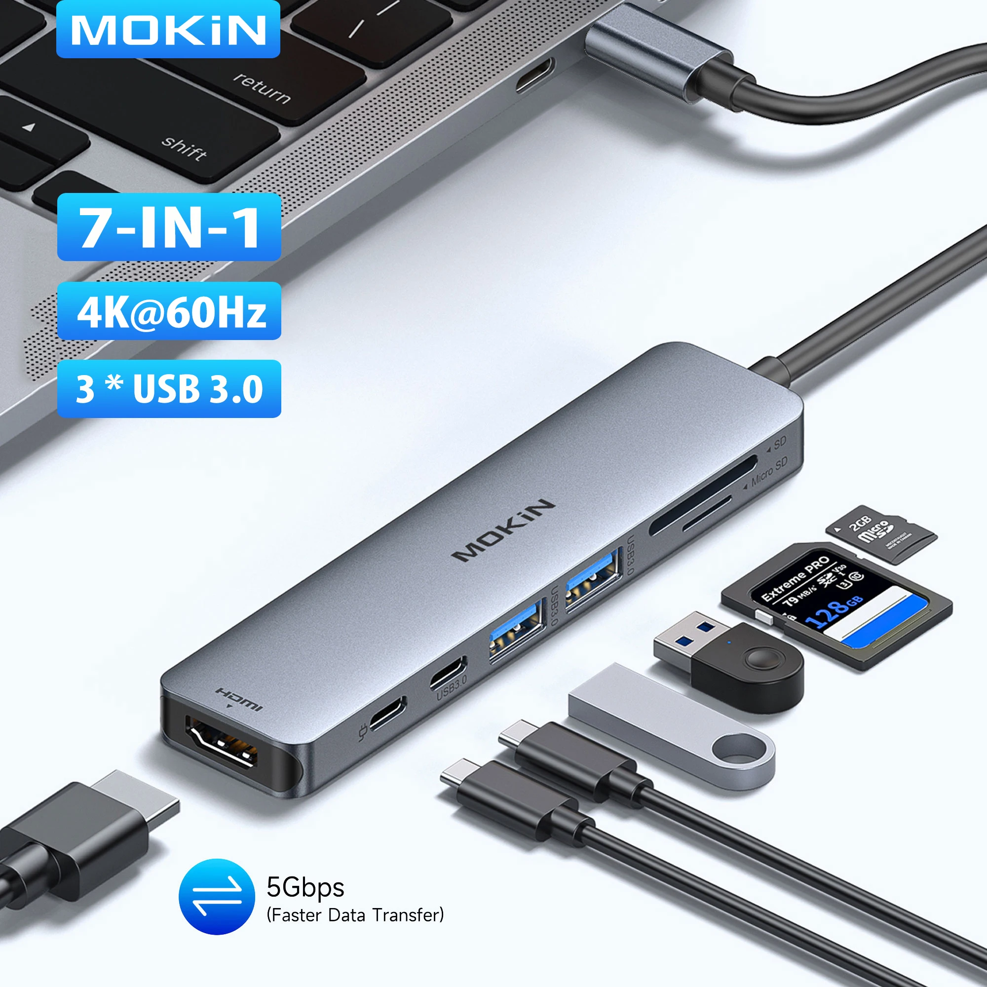 MOKiN концентратор USB-C 7 в 1 | AliExpress