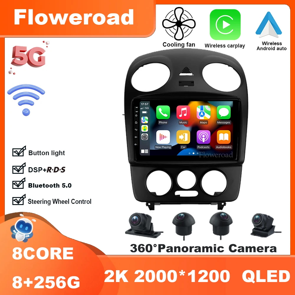 

9 Inch Android 13 For Volkswagen Beetle A4 2002-2011 Car Radio Multimedia Video Navigation stereo GPS Carplay Auto BT5.0