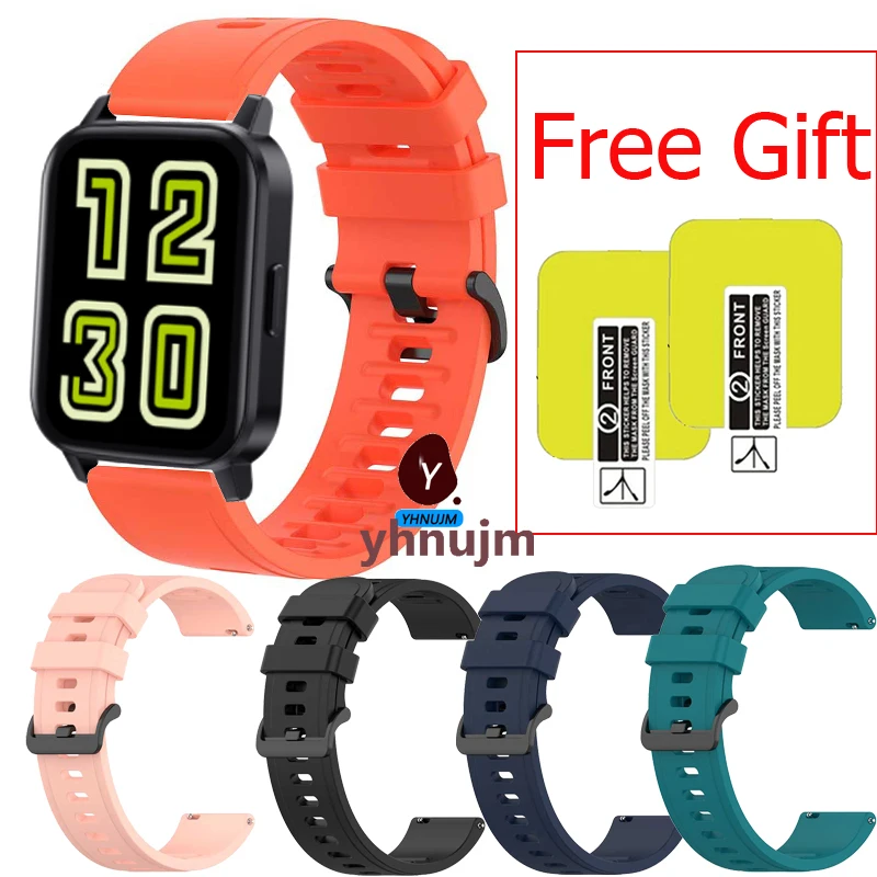 

Silicone Strap For Realme DIZO Watch 2 sports Smart Watch Band Women Sports Bracelet Correa Wristband with watch film TPU