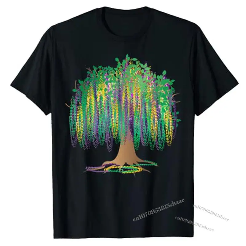 

Mardi Gras Carnival Mexican Graphic Bead-Tree Bourbon Street T-Shirt Graphic Tee Shirts Women Clothes Casual Tops Short Sleeved