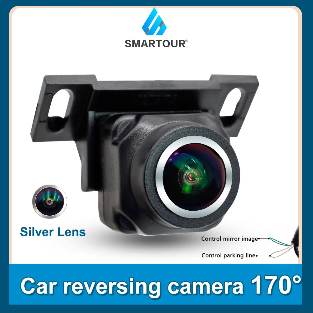 

silver lens CCD Car Rear Camera Car Backup Reverse Camera 170 Degree Angle Rear View Camera for Android 4.4/5.1/6.0/7.1/8.1/9.0