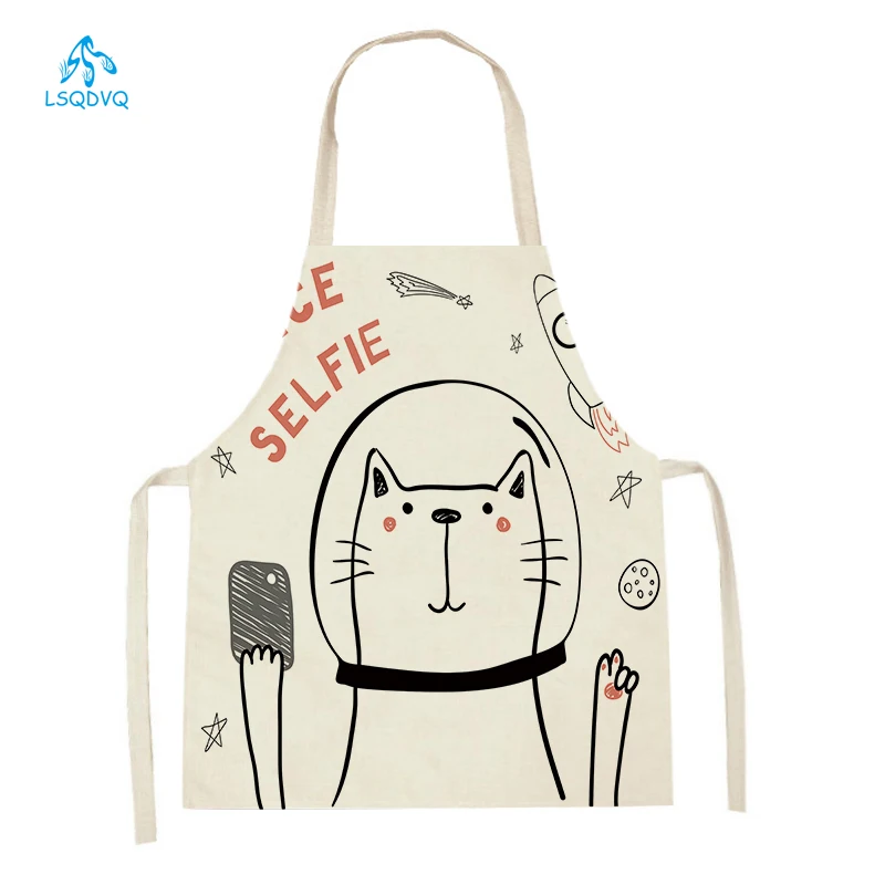 

Cat Sheep Cattle Bear Pattern Kitchen Aprons Adult Kids Cute Cartoon Animal Painting Sleeveless Apron Cooking Baking Accessories