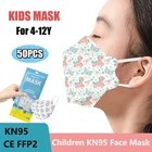 Маска KN95 детская ffp2, одноразовая черная маска, 4-слойная маска с мультяшным принтом, дышащая маска, одноразовая детская маска для девочек