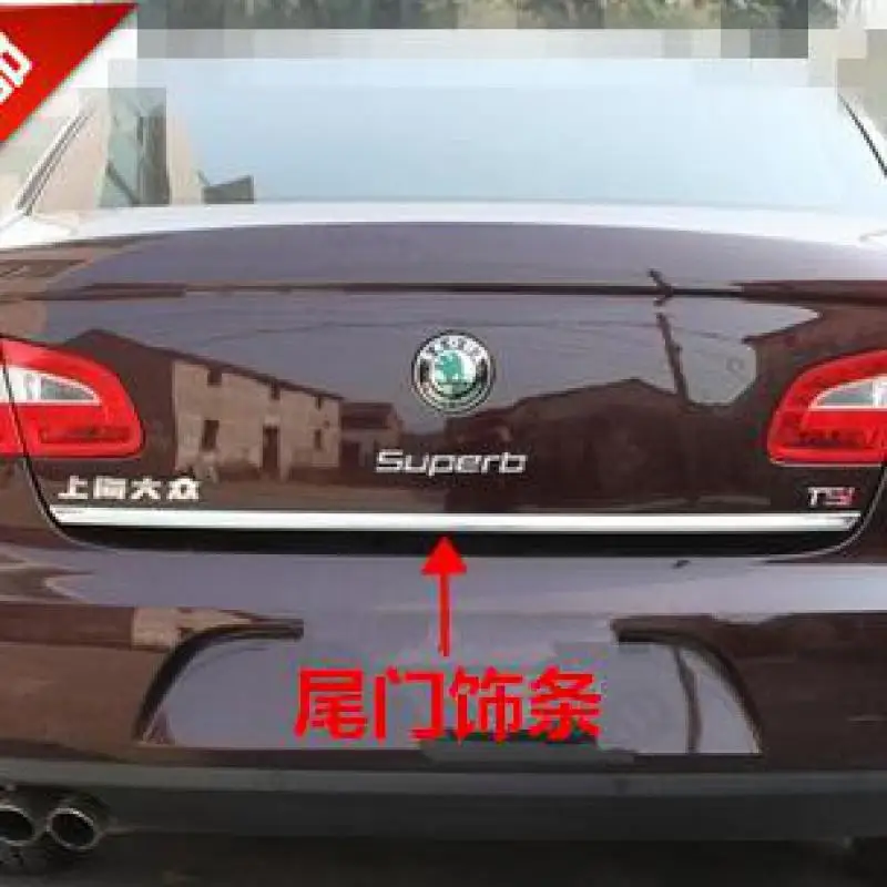 

For Skoda Superb 2009-2018 Tailgate Rear Door Bottom Cover Molding Trim Stainless Steel Back Door Trim Car Accessories