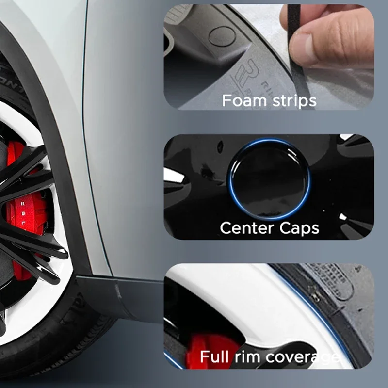 FITKMH Tesla Model Y 2021-2023 сменные колпачки для ступицы колеса 19 дюймов аксессуары ABS Белый