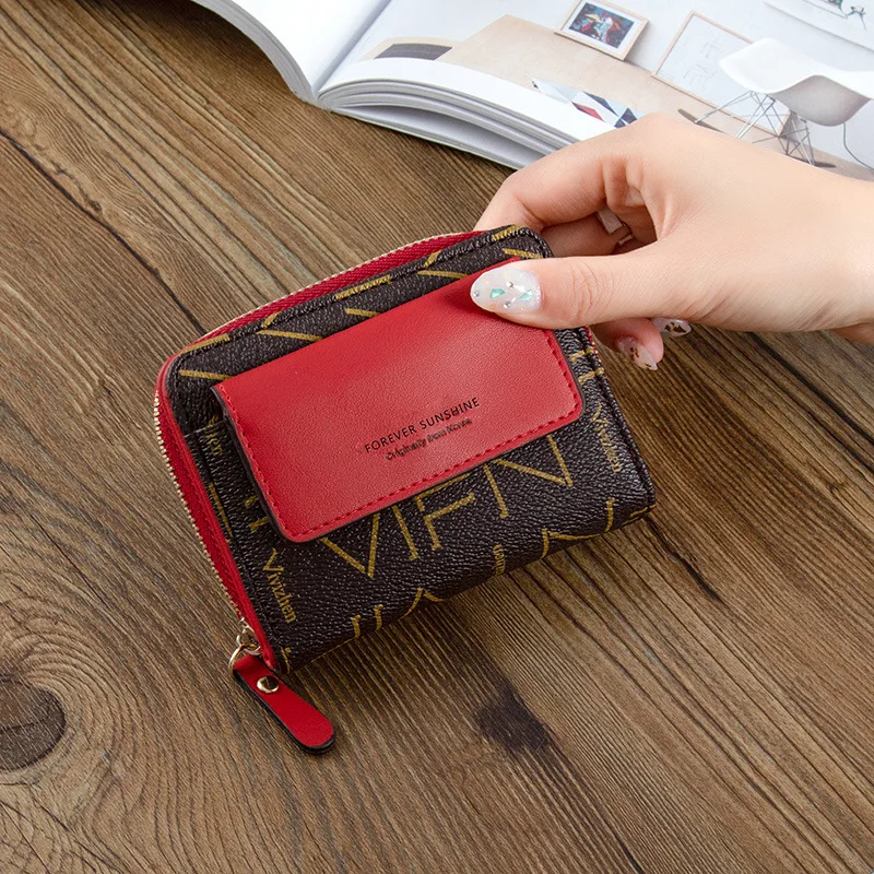 

Women's Purse PU Leather Wallet for Women Coin and Card Purses Luxury Designer Foldable Portable Lady Coins Purses Free Shipping