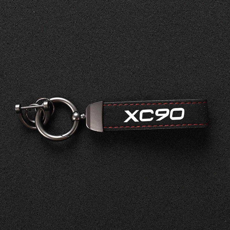 Suede Keychain Sport Car Key Ring Custom Gift With Logo For Volvo Xc40 Xc60 Xc90 S40 S60 S90 V40 V50 V60 V90 T6 Car Accessorie images - 6