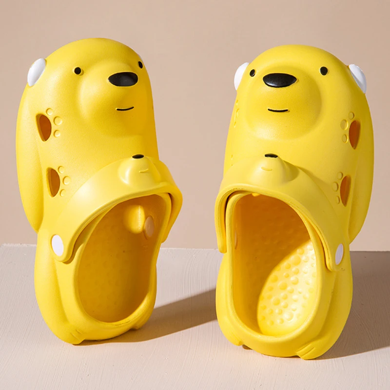 Slippers for Kids Girls Cute Cartoon Bear Breathable Shoes for Children Soft Animals Outdoor Slippers Summer Trend EVA Non-Slip