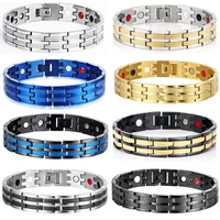 stainless steel magnetic bracelet magnet therapy for men arthritis pain relief carpal tunnel ultra strength 3500 gauss magnets