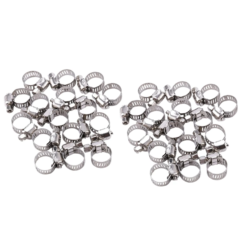 

32 Pcs Stainless Steel Adjustable Car Fuel Hose Clamp Pipe Sealing Clip 6-12 Mm