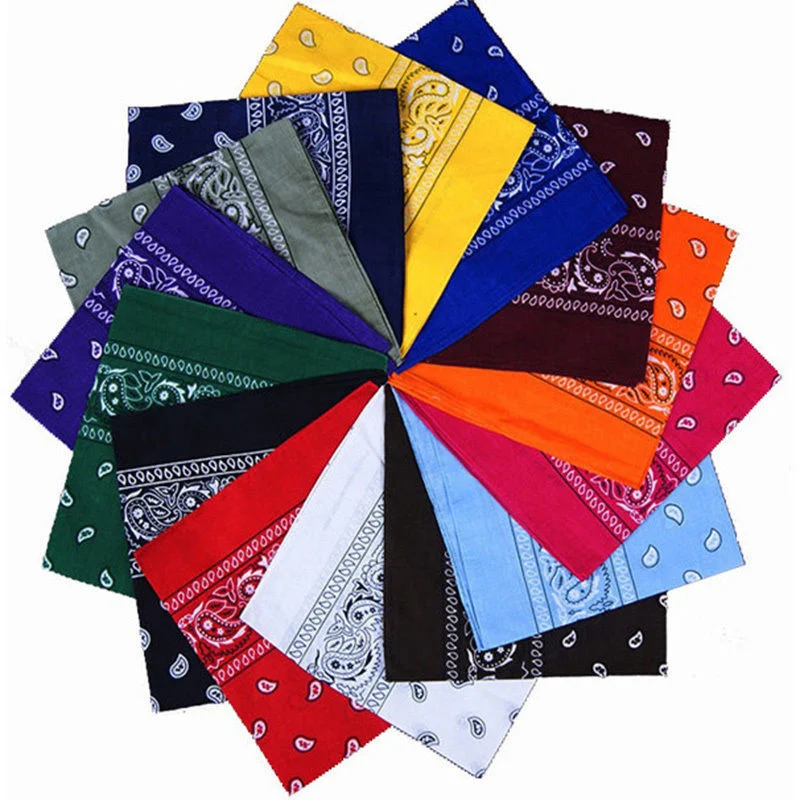 1PC Newest 100% Cotton Hip-hop Bandanas for Male Female Head Scarf Scarves Wristband Headband Vintage Pocket Towel Hot Selling images - 6