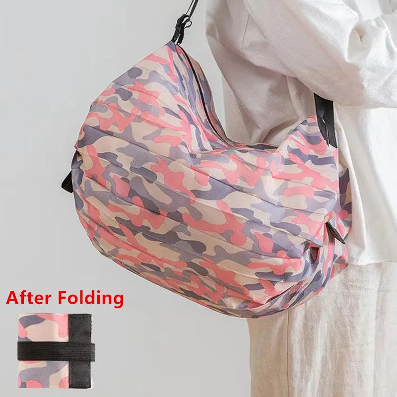 

Factory Supply Large Capacity Shopping Bags Foldable Storage Bags Casual Outdoor Travel Bag Reusable Portable Tote Bag for Women