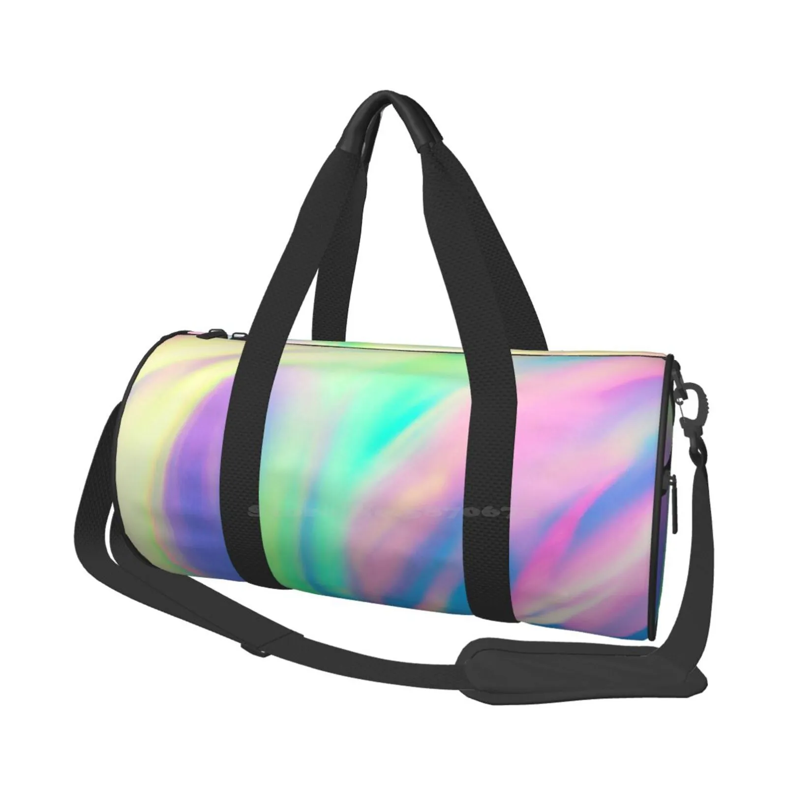 Holographic Pattern Large-Capacity Shoulder Bag For Shopping Storage Outdoor Holographic Hologram Iridescent Rainbow Texture