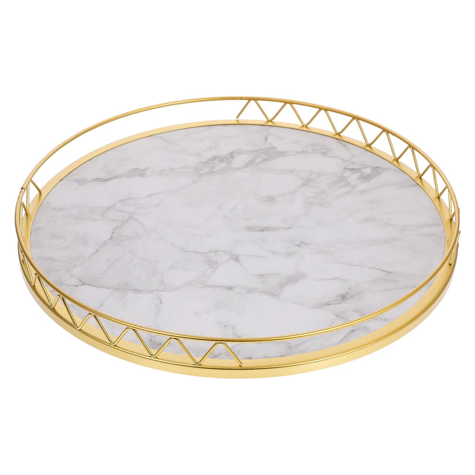 

Round Tray Breakfast Storage Plate Fruit Kitchen Counter Home Decor Rustic Style Serving Bathroom Decorations Handle Household