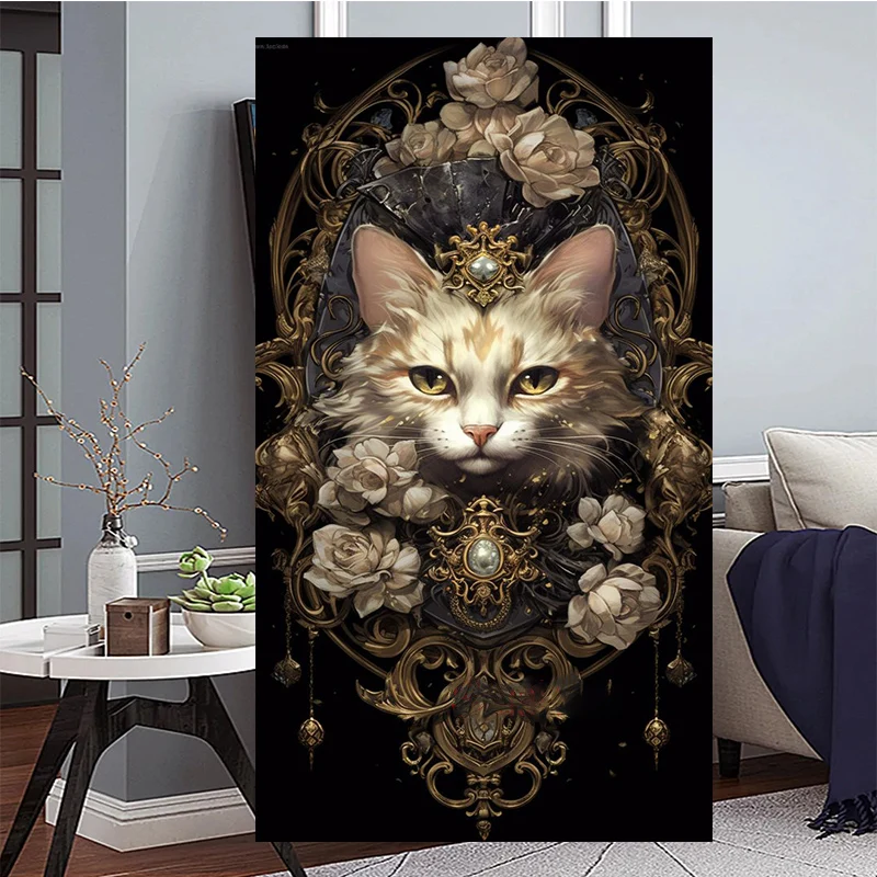 Алмазная живопись «сделай сам» с изображением древнего белого цветка кошки, новинка 2023, большая, квадратная, Круглая Мозаика, Набор для вышивки крестиком «сделай сам», P254