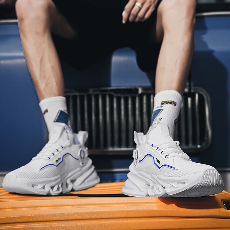 Sneakers Men Mesh Breathable Running Sport Shoes Unisex Light Soft Thick Sole Hole Couple Shoes Athletic Sneakers Women Shoes