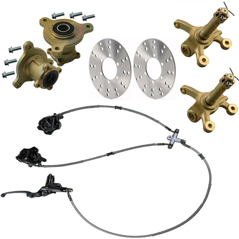 

Front Disc Brake Twin Caliper 3 Stud Wheel Hub Steering Knuckle 110cc Go kart